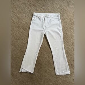 MOTHER Cropped White Jeans